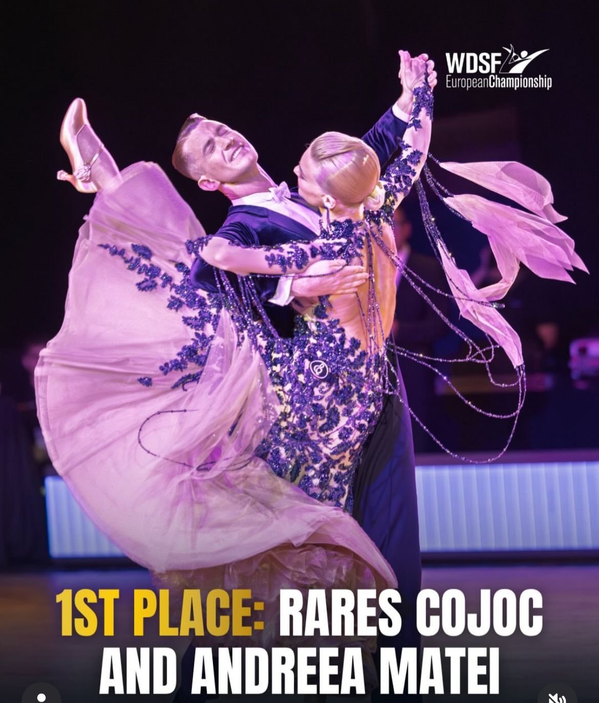 Rareș Cojoc y Andreea Matei se proclaman campeones europeos de la WDSF en la categoría Adult Standard 2026